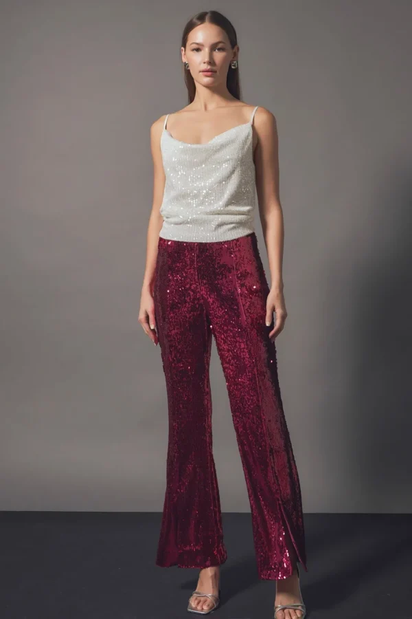 ENDLESS ROSE Tops*- Sequins Cowl Neck Top