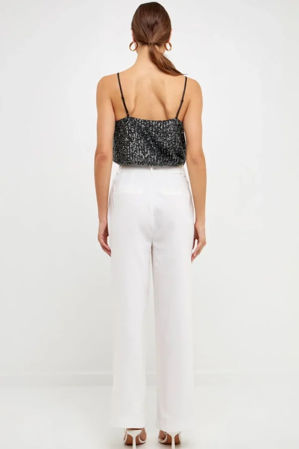 ENDLESS ROSE Tops*- Sequins Cowl Neck Top