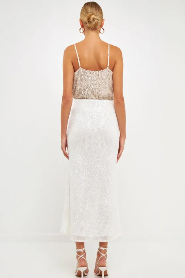 ENDLESS ROSE Tops*- Sequins Cowl Neck Top