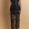 ENDLESS ROSE Tops*- Sequins Embroidered Cocktail Dress BLACK