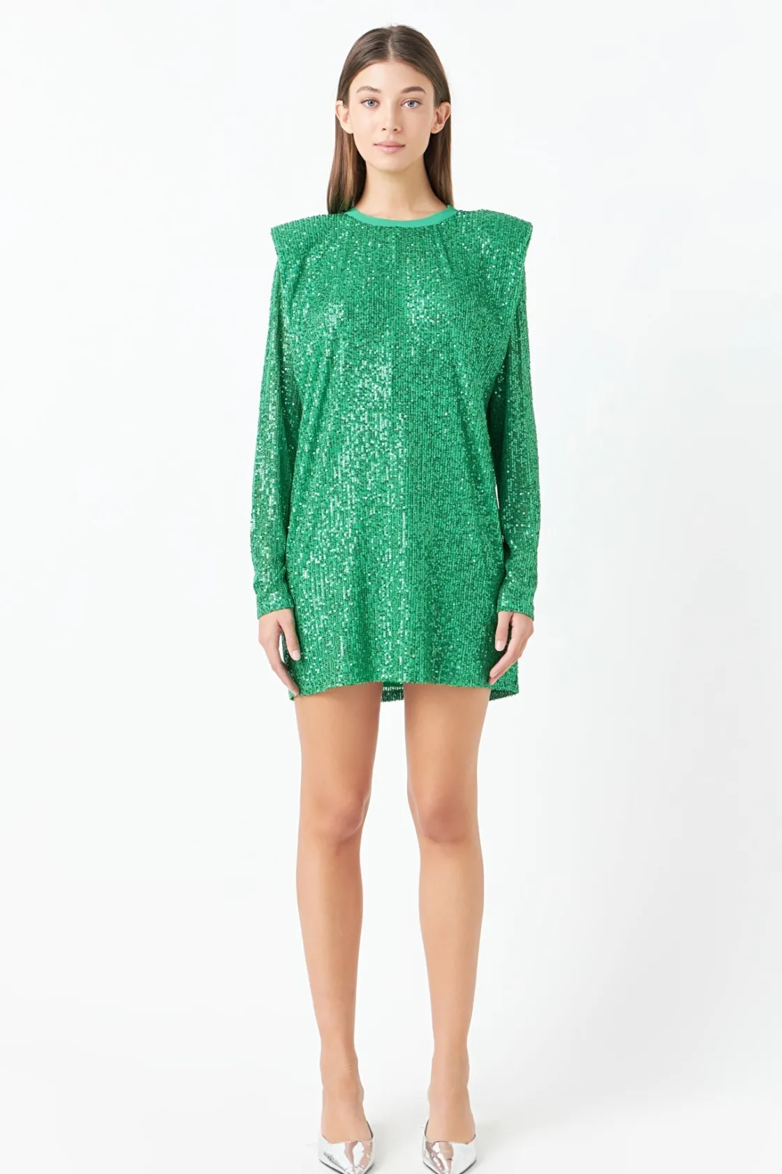 endless_rose__sequins_lon_4.webp ENDLESS ROSE Tops*- Sequins Long Sleeve Shift Mini Dress