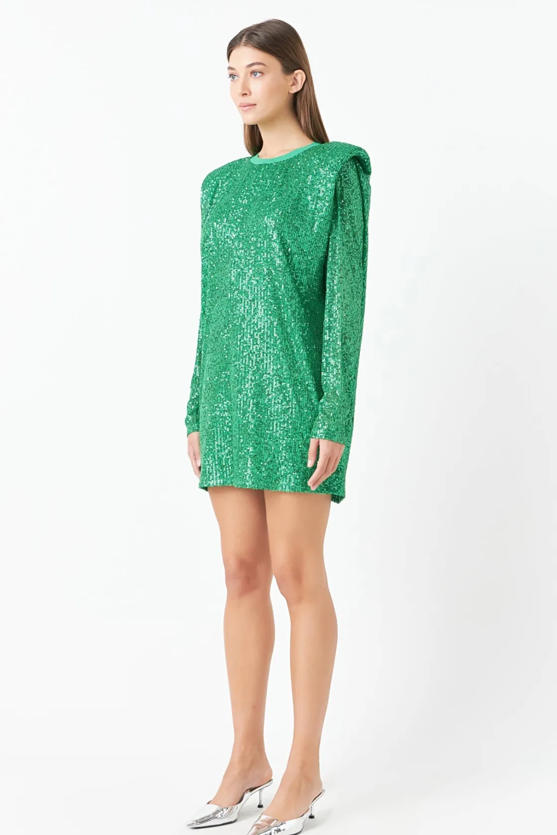 endless_rose__sequins_lon_6.webp ENDLESS ROSE Tops*- Sequins Long Sleeve Shift Mini Dress