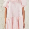 ENDLESS ROSE Tops*- Sheen Bow Detail Mini Dress PINK