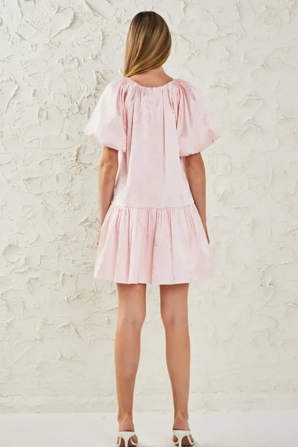 ENDLESS ROSE Tops*- Sheen Bow Detail Mini Dress PINK