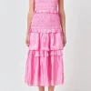 ENDLESS ROSE Tops*- Sheen Smocked Maxi Dress PINK