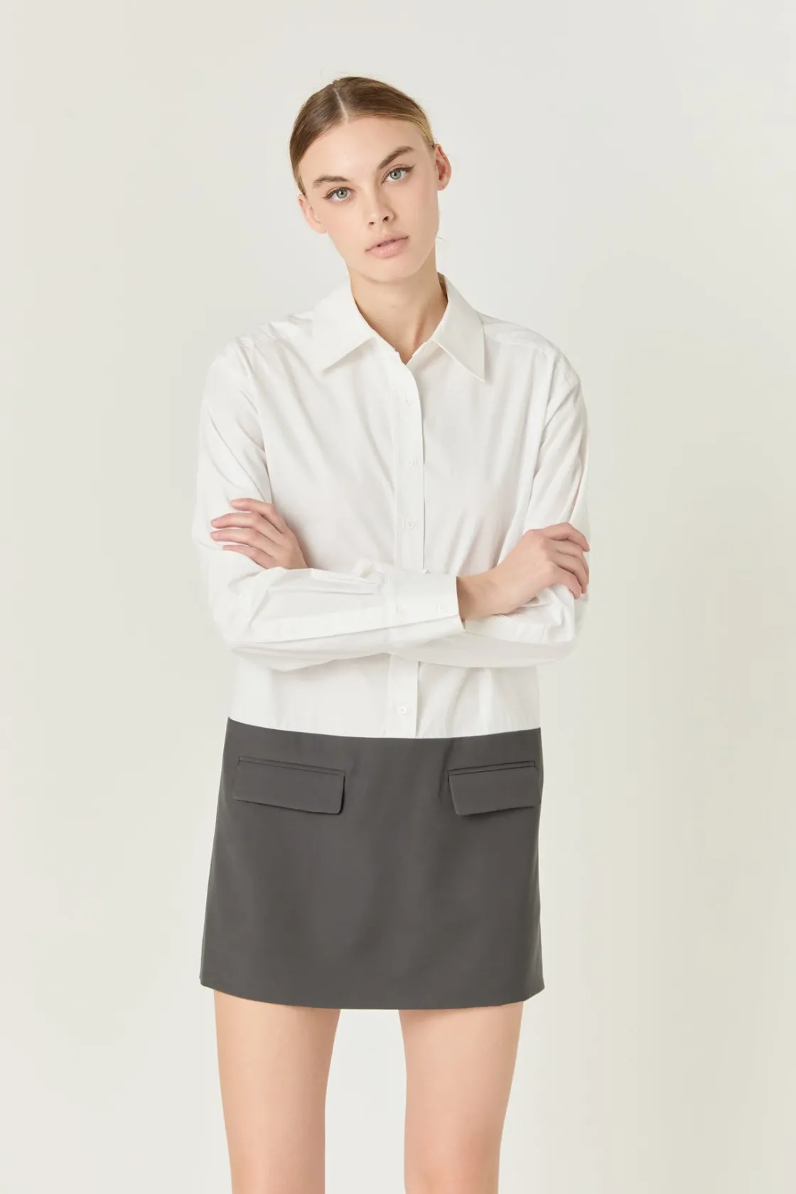 endless_rose__shirt_mini__3.webp ENDLESS ROSE Tops*- Shirt Mini Dress