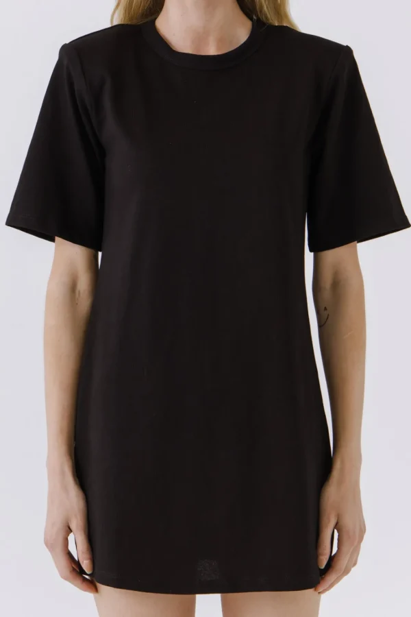 ENDLESS ROSE Tops*- Shoulder Pad T-Shirt Dress