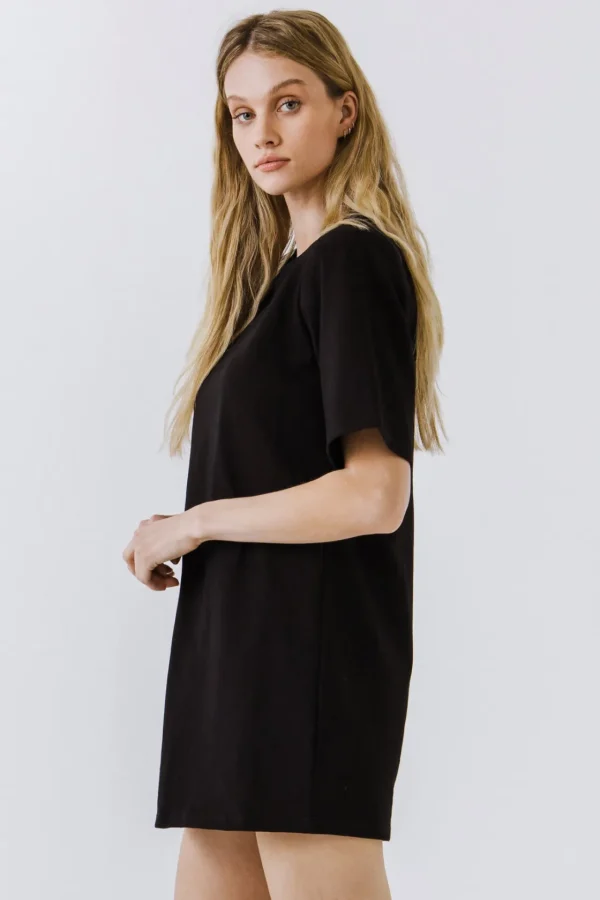ENDLESS ROSE Tops*- Shoulder Pad T-Shirt Dress