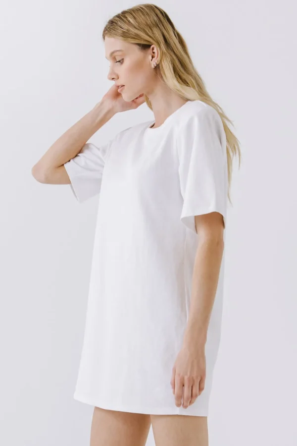 ENDLESS ROSE Tops*- Shoulder Pad T-Shirt Dress