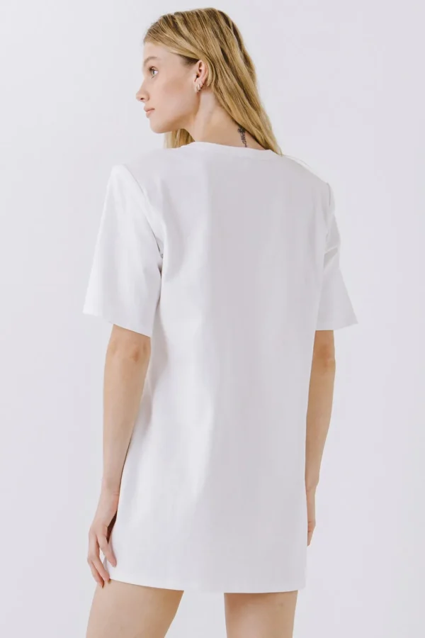 ENDLESS ROSE Tops*- Shoulder Pad T-Shirt Dress