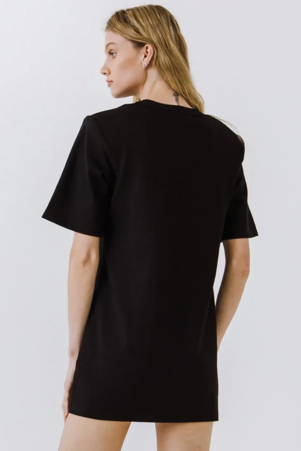ENDLESS ROSE Tops*- Shoulder Pad T-Shirt Dress