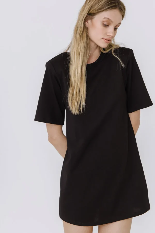 ENDLESS ROSE Tops*- Shoulder Pad T-Shirt Dress