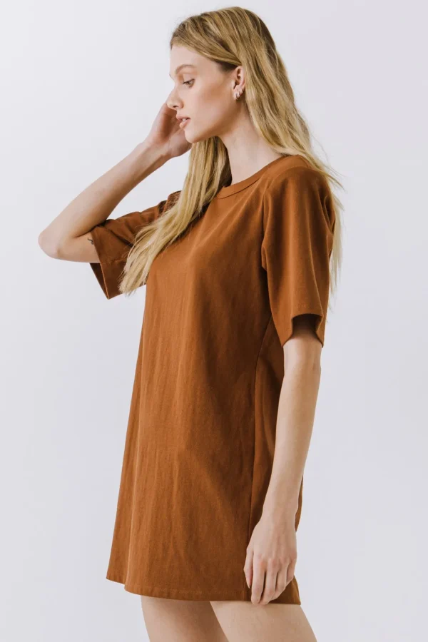 ENDLESS ROSE Tops*- Shoulder Pad T-Shirt Dress