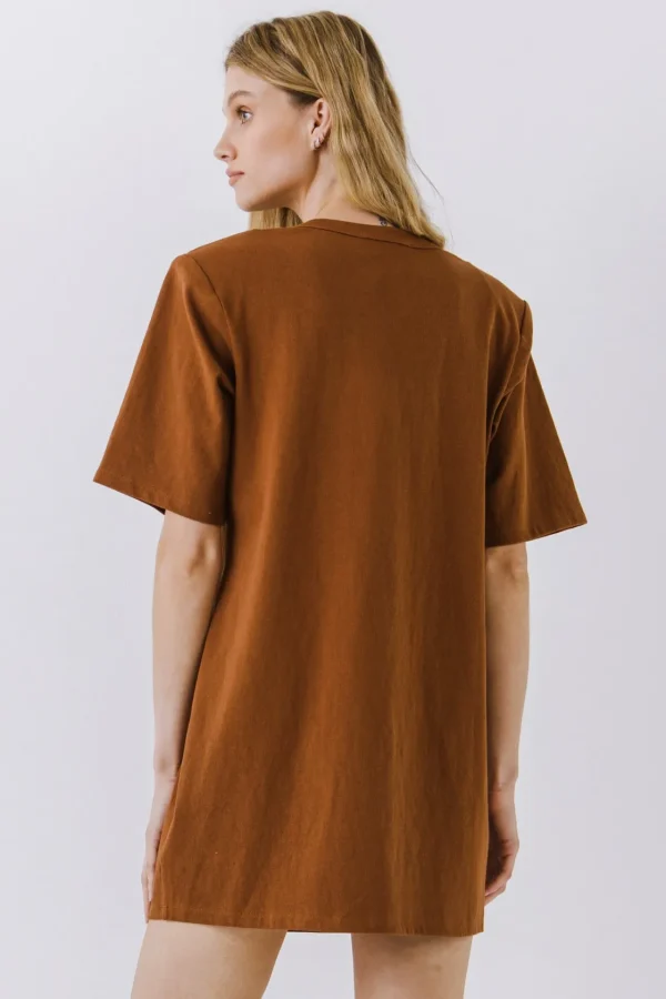 ENDLESS ROSE Tops*- Shoulder Pad T-Shirt Dress