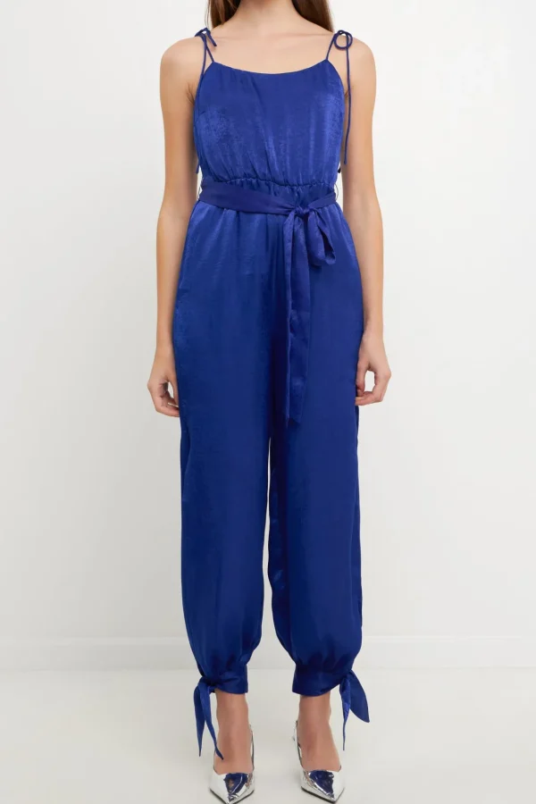 ENDLESS ROSE Tops | One Pieces*- Side Bow Tie Slit Jumpsuit