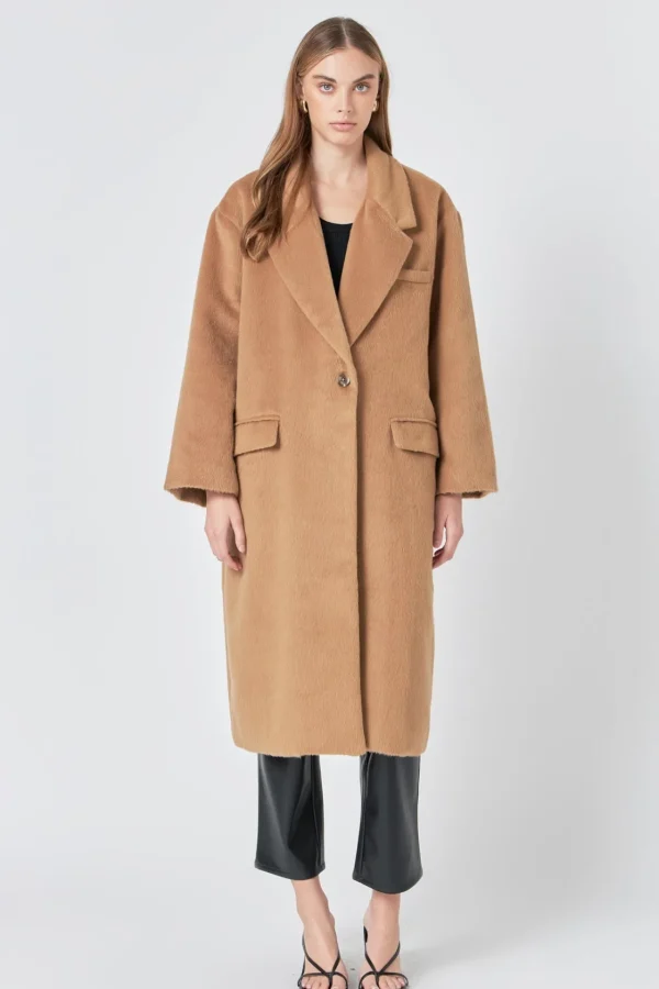 ENDLESS ROSE Tops*- Single Button Coat