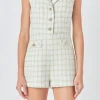 ENDLESS ROSE Tops*- Sleeveless Tweed Suited Romper