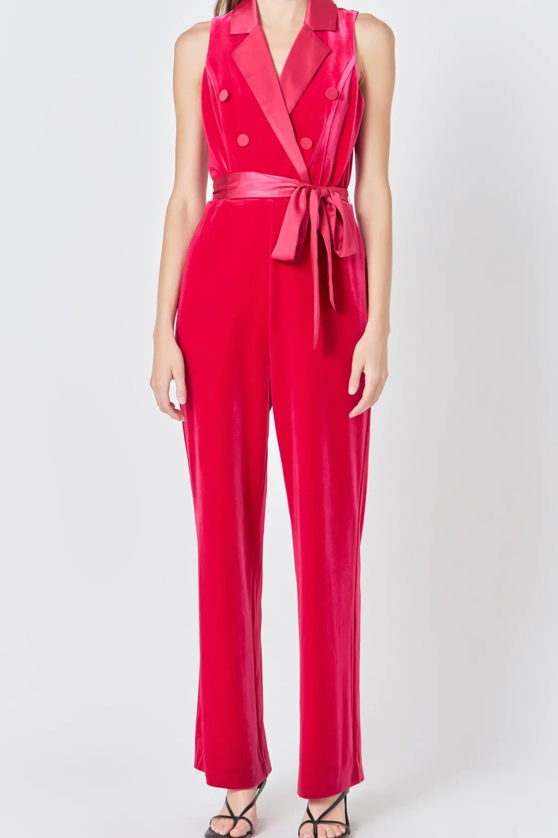 endless_rose__sleeveless__10.webp ENDLESS ROSE Tops | One Pieces*- Sleeveless Velvet Jumpsuit