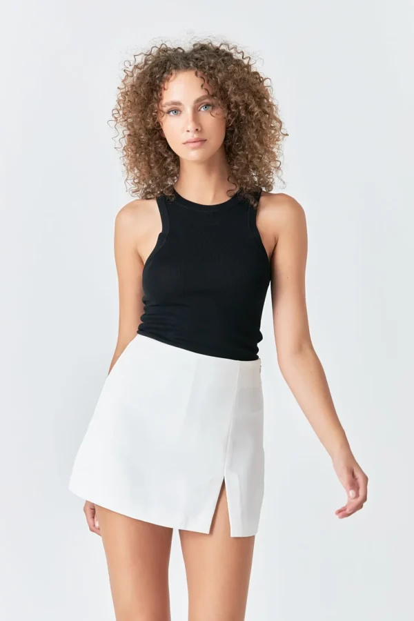 ENDLESS ROSE Tops*- Slit Detail Skort