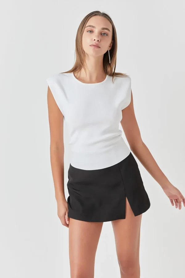 ENDLESS ROSE Tops*- Slit Detail Skort