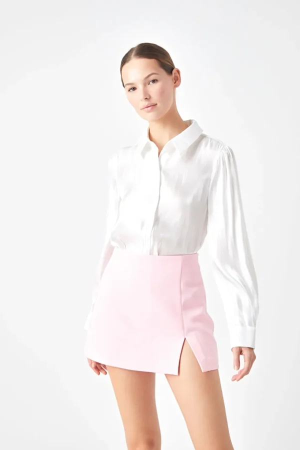 ENDLESS ROSE Tops*- Slit Detail Skort