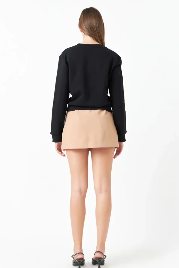 ENDLESS ROSE Tops*- Slit Detail Skort