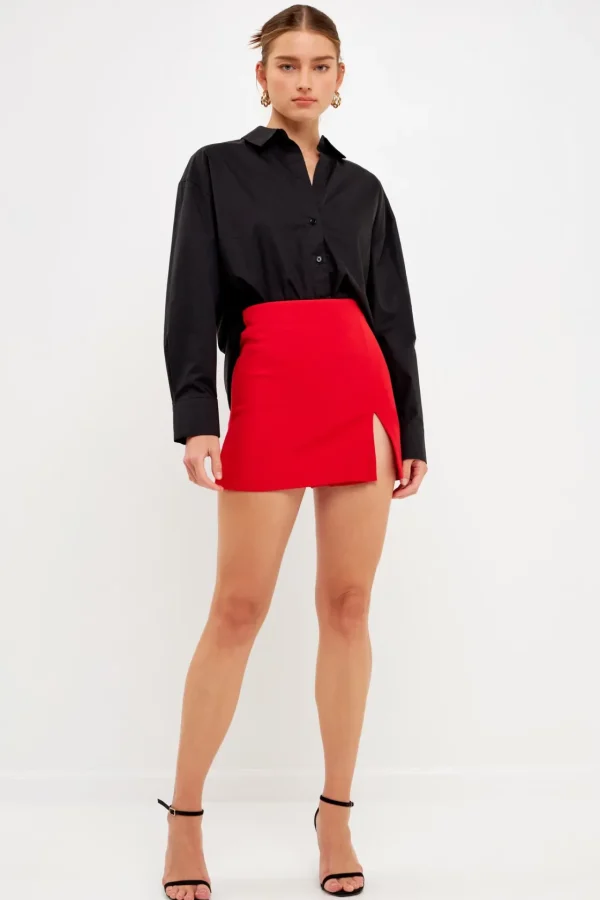 ENDLESS ROSE Tops*- Slit Detail Skort