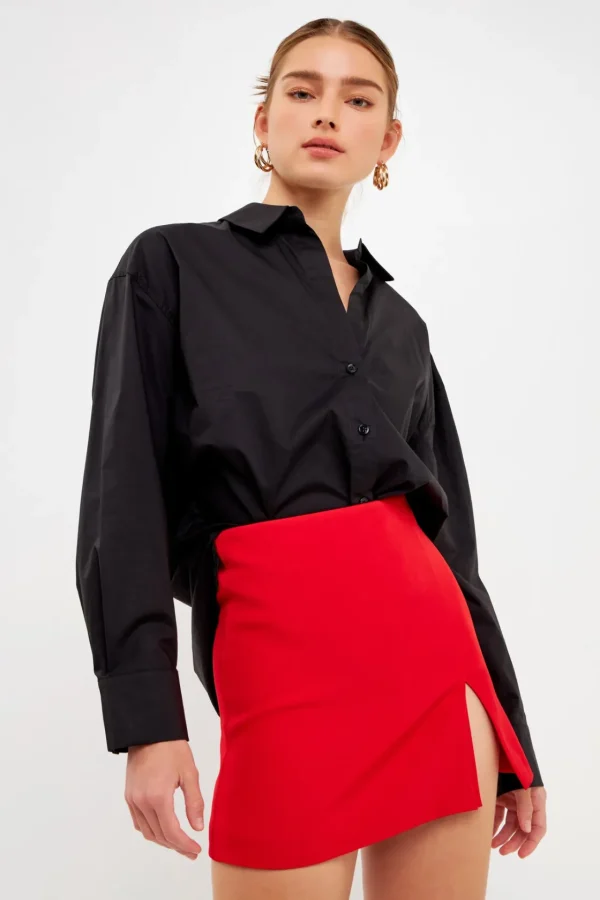 ENDLESS ROSE Tops*- Slit Detail Skort