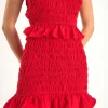 ENDLESS ROSE Tops*- Smocked Maxi Dress RED