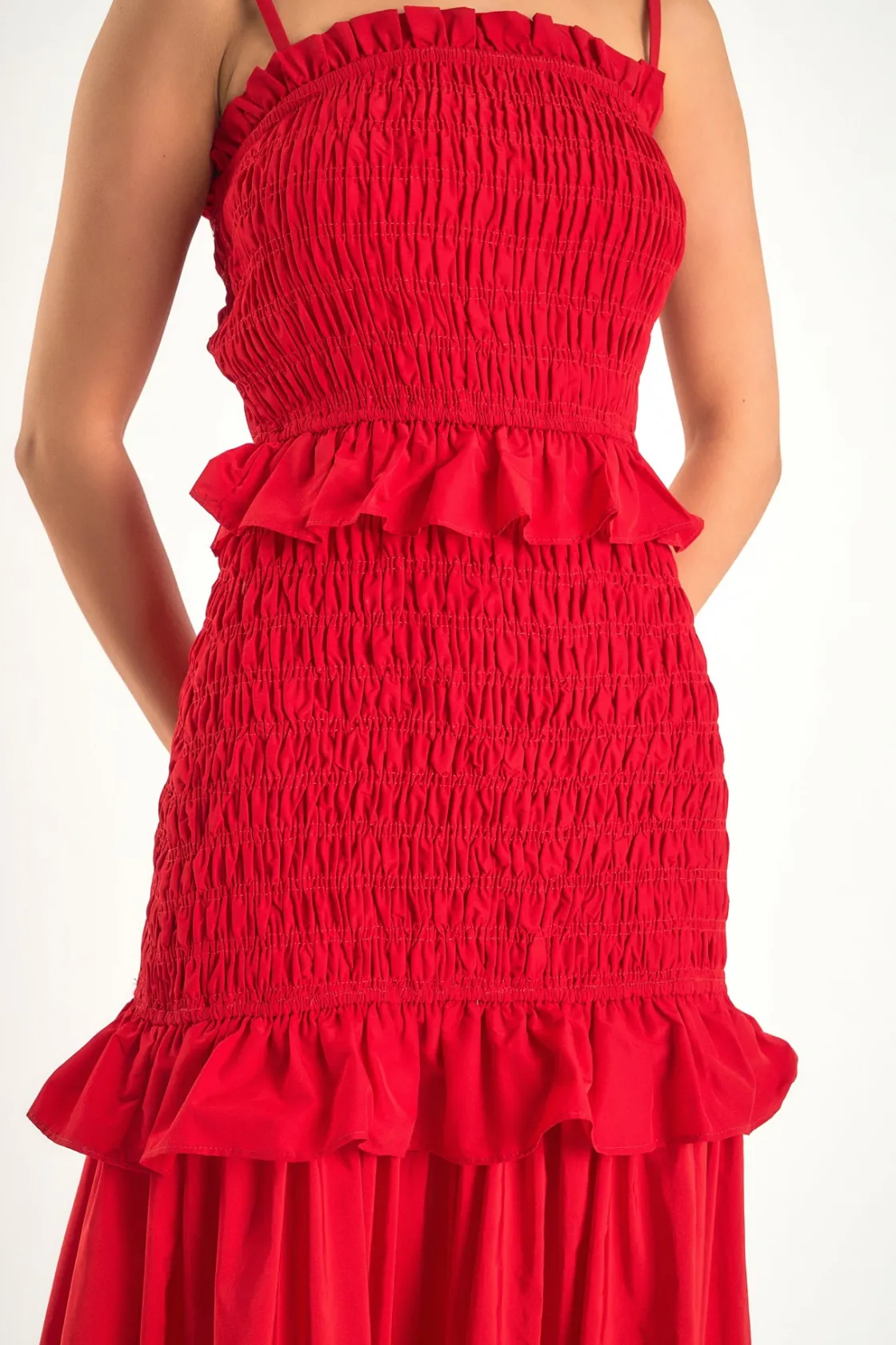 endless_rose__smocked_max_0.webp ENDLESS ROSE Tops*- Smocked Maxi Dress RED