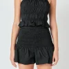 ENDLESS ROSE Tops*- Smocked Ruffle Top