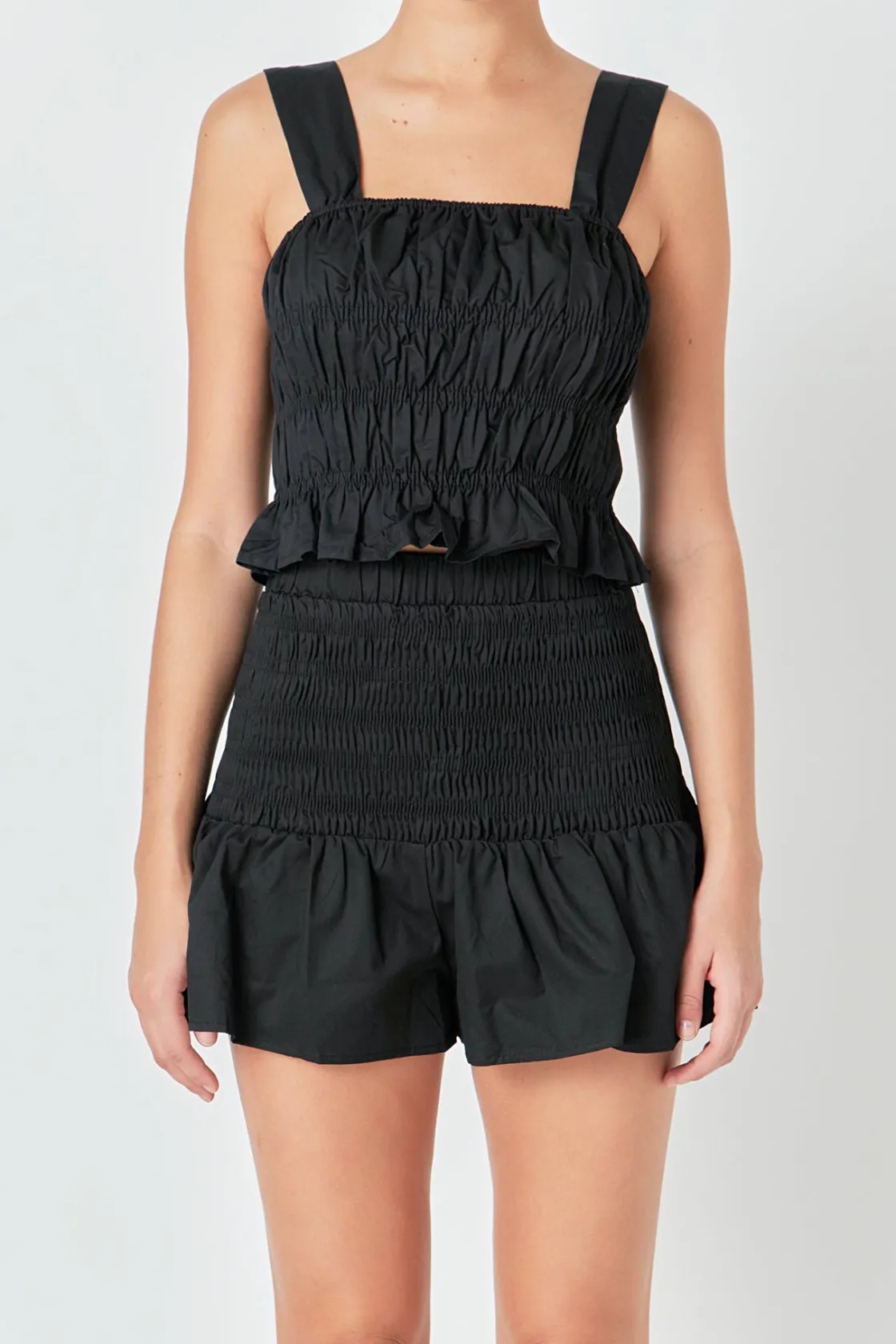 endless_rose__smocked_ruf_0.webp ENDLESS ROSE Tops*- Smocked Ruffle Top