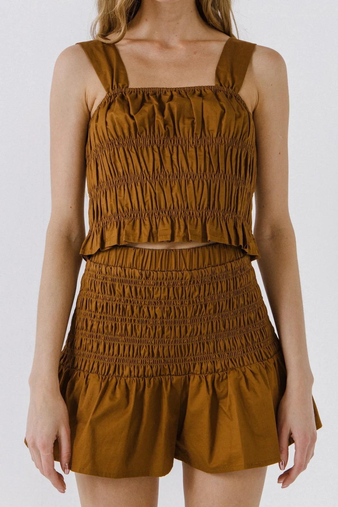 endless_rose__smocked_ruf_5.webp ENDLESS ROSE Tops*- Smocked Ruffle Top