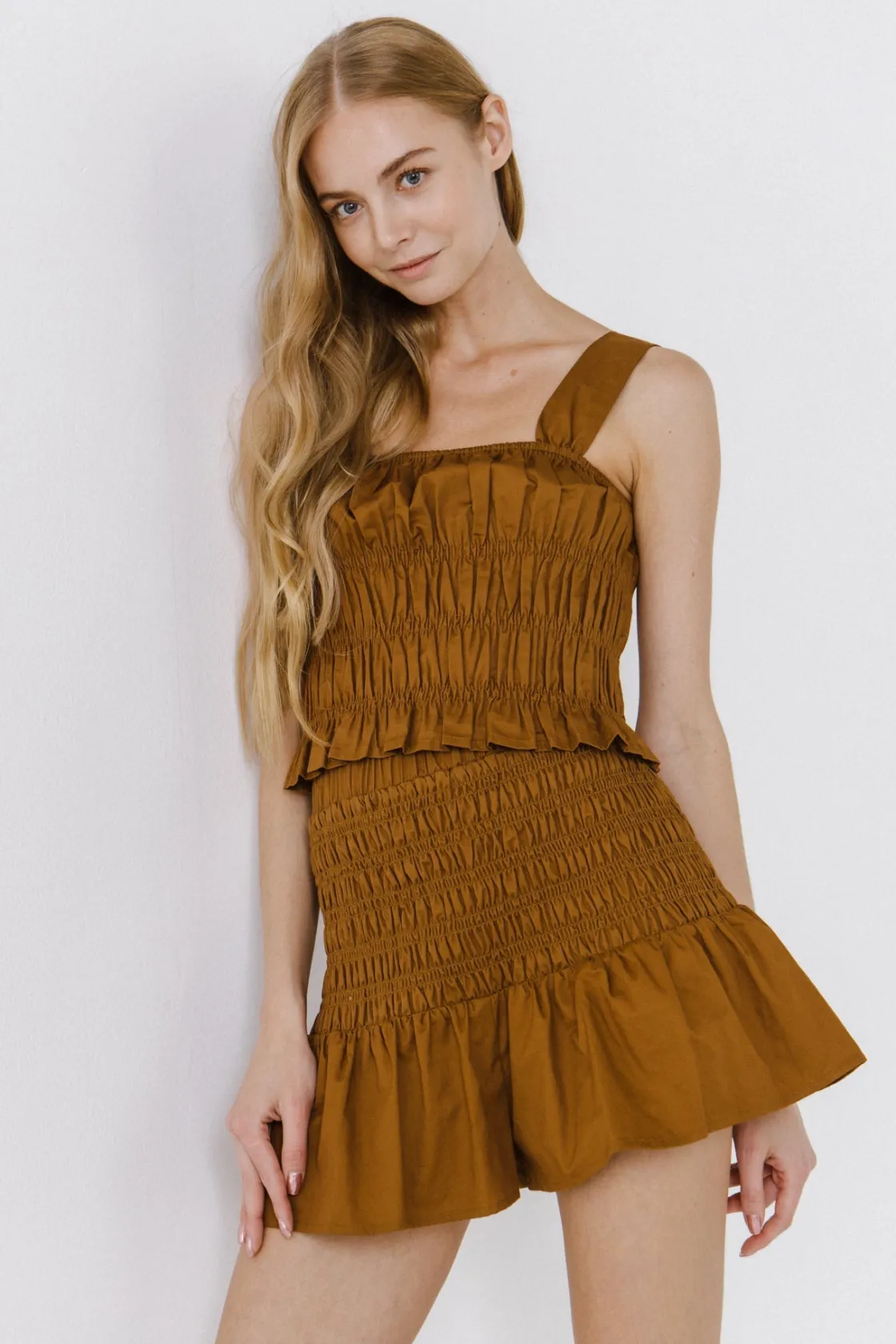 endless_rose__smocked_ruf_8.webp ENDLESS ROSE Tops*- Smocked Ruffle Top