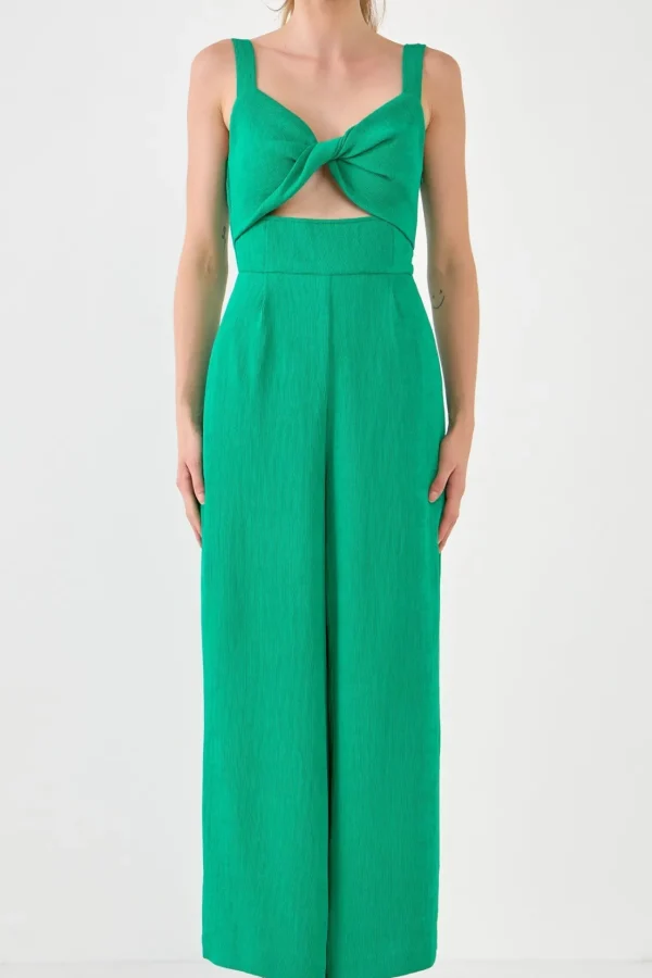 ENDLESS ROSE Tops | One Pieces*- Soft Touch Plisse Twist Jumpsuit