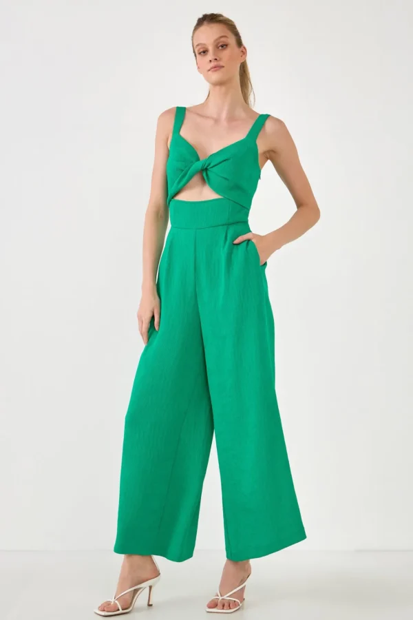 ENDLESS ROSE Tops | One Pieces*- Soft Touch Plisse Twist Jumpsuit