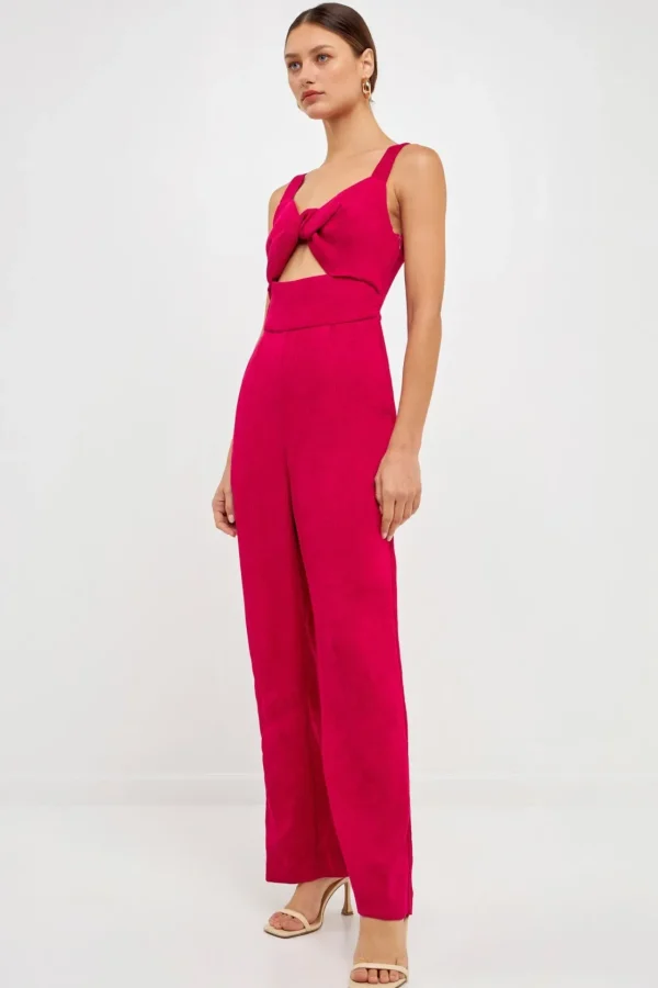 ENDLESS ROSE Tops | One Pieces*- Soft Touch Plisse Twist Jumpsuit