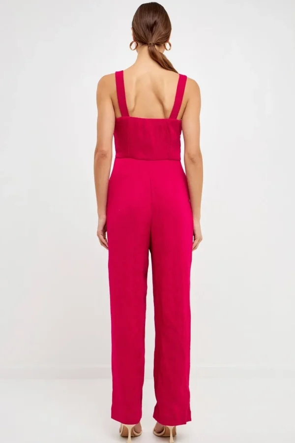 ENDLESS ROSE Tops | One Pieces*- Soft Touch Plisse Twist Jumpsuit