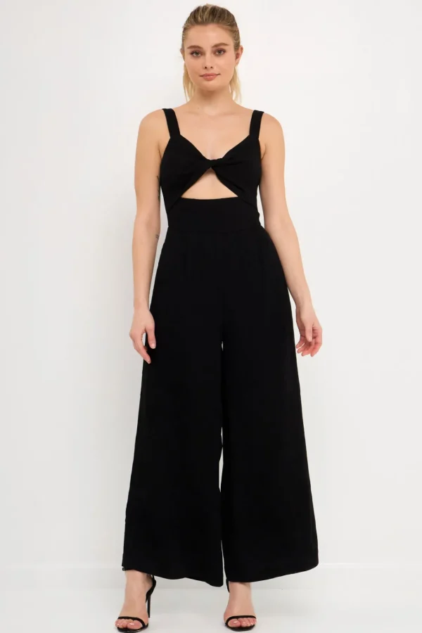 ENDLESS ROSE Tops | One Pieces*- Soft Touch Plisse Twist Jumpsuit