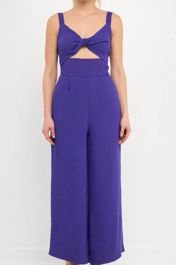 ENDLESS ROSE Tops | One Pieces*- Soft Touch Plisse Twist Jumpsuit