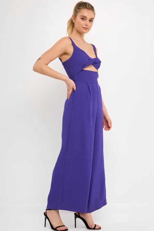 ENDLESS ROSE Tops | One Pieces*- Soft Touch Plisse Twist Jumpsuit