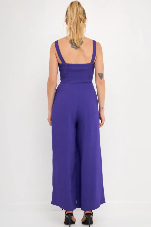 ENDLESS ROSE Tops | One Pieces*- Soft Touch Plisse Twist Jumpsuit