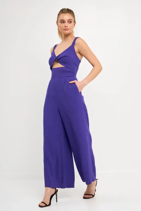 ENDLESS ROSE Tops | One Pieces*- Soft Touch Plisse Twist Jumpsuit