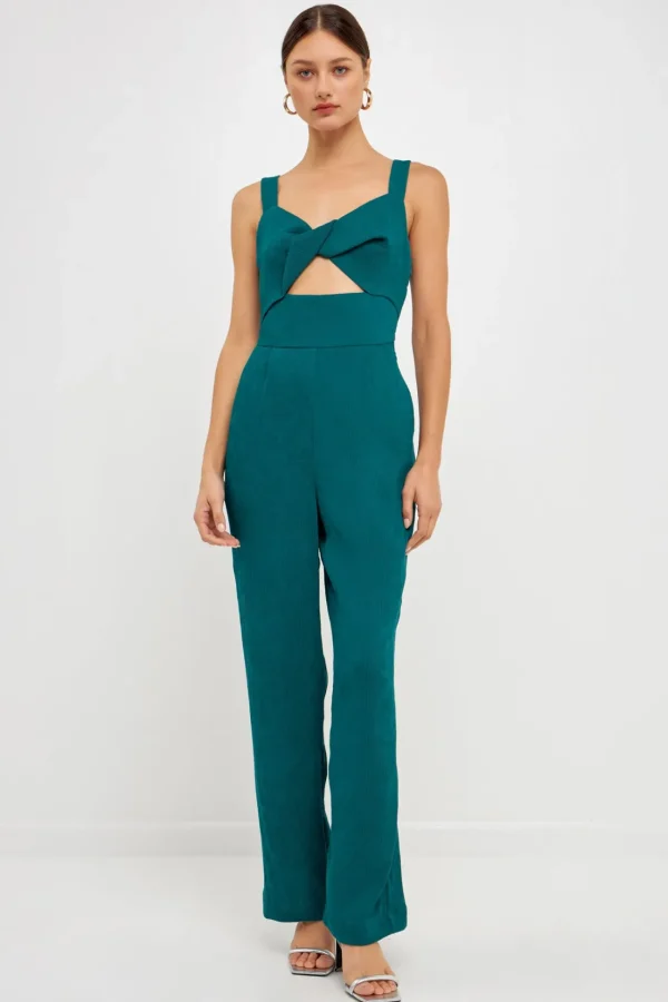 ENDLESS ROSE Tops | One Pieces*- Soft Touch Plisse Twist Jumpsuit