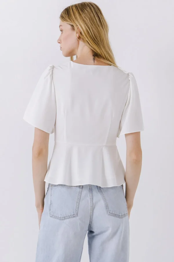 ENDLESS ROSE Tops*- Solid Knotted Top