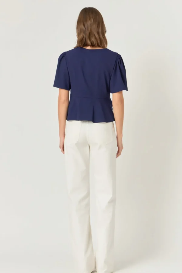ENDLESS ROSE Tops*- Solid Knotted Top