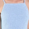 ENDLESS ROSE Tops*- Spaghetti Straps Tweed Mini Dress POWDERBLUE