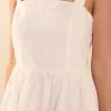 ENDLESS ROSE Tops*- Square neckline shoulder straps mini Dress OFFWHITE