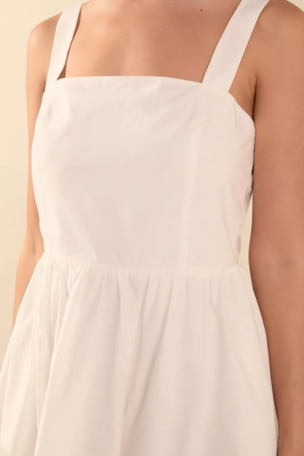 ENDLESS ROSE Tops*- Square neckline shoulder straps mini Dress OFFWHITE