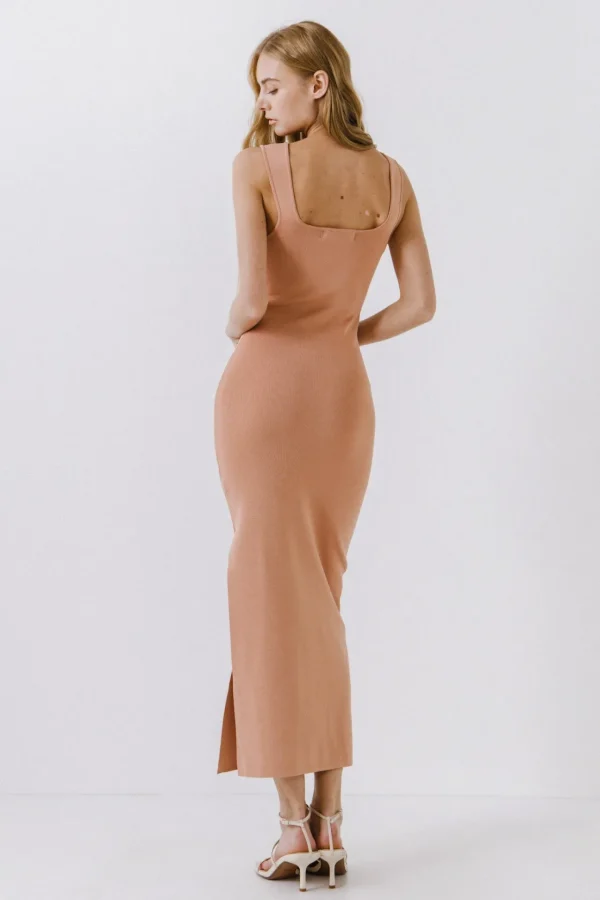 ENDLESS ROSE Tops*- Square Neck Maxi Dress